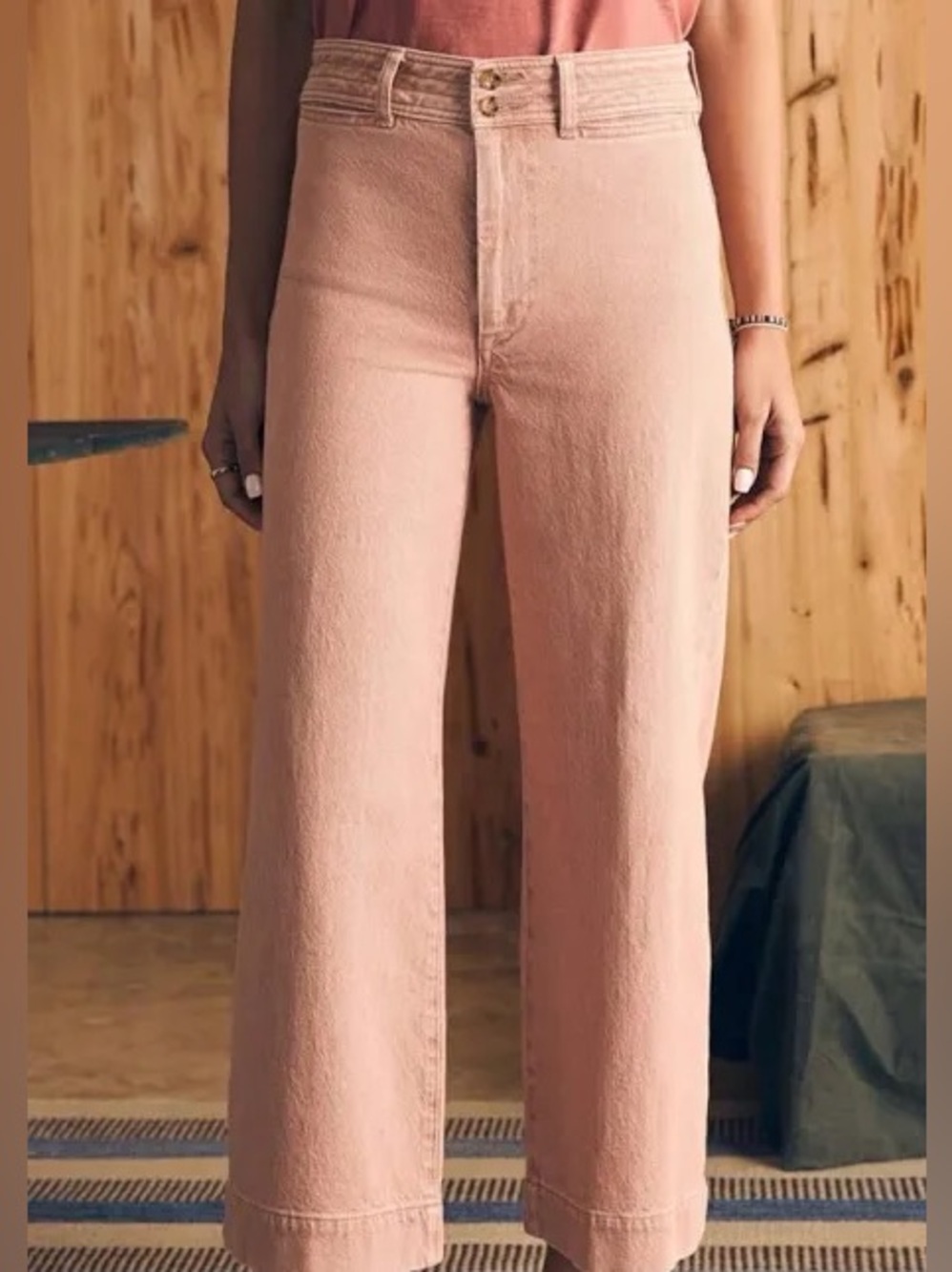 Faherty Harbor Crop Jean clay pink Size 27